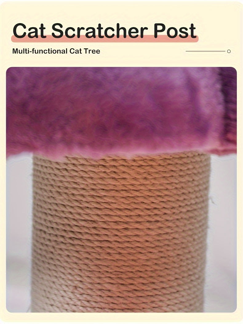Whimsical Flower Blossom Cat Tower - Multi-Level Cat Scratching Post with Sisal Rope, Plush Perch, and Jumping Platform for Kittens and Cats - Sturdy, Space-Saving, and Easy to Assemble