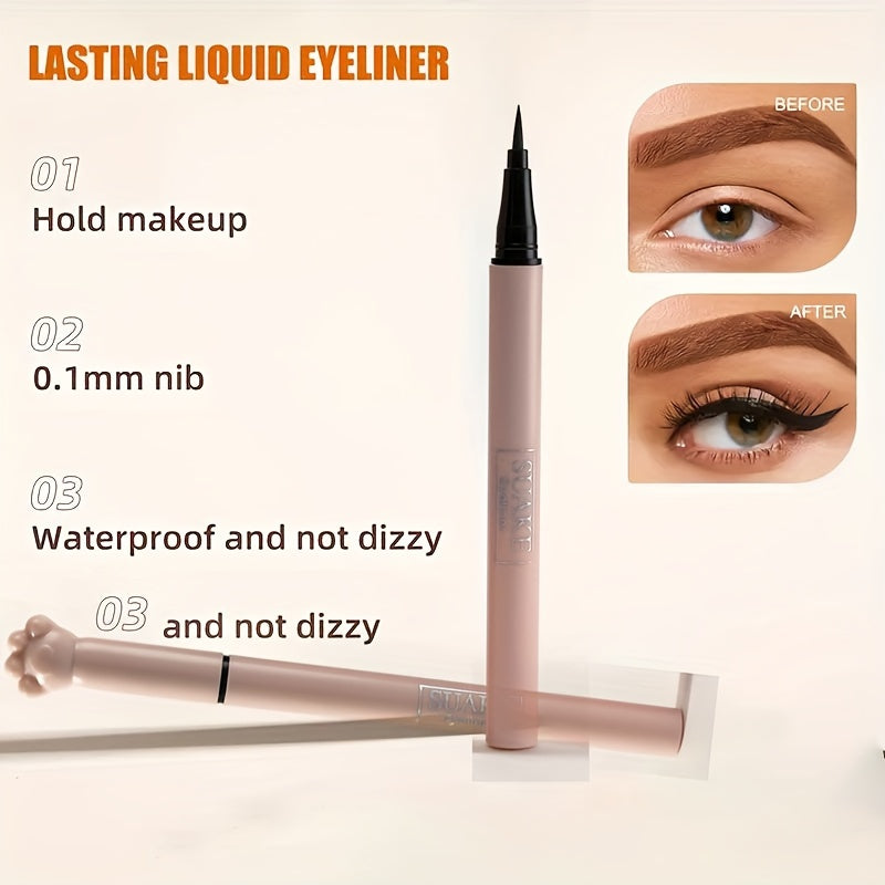 Waterproof Liquid Eyeliner Pen Smudge Proof Long Lasting Eyeliner Pen With Cute Cat Paw Packaging (black And Brown)