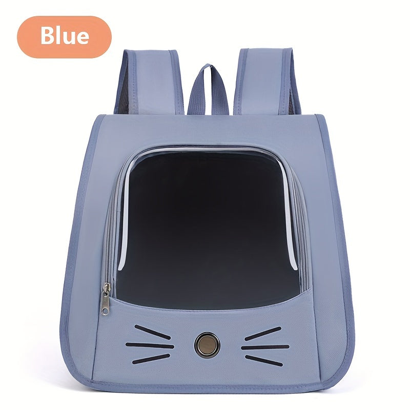 1pc Large Transparent Cat Backpack, Breathable Portable Pet Carrier With Ventilation Holes, Durable Travel Bag For Cats And Dogs, Comfortable Shoulder Straps, Pet Supplies