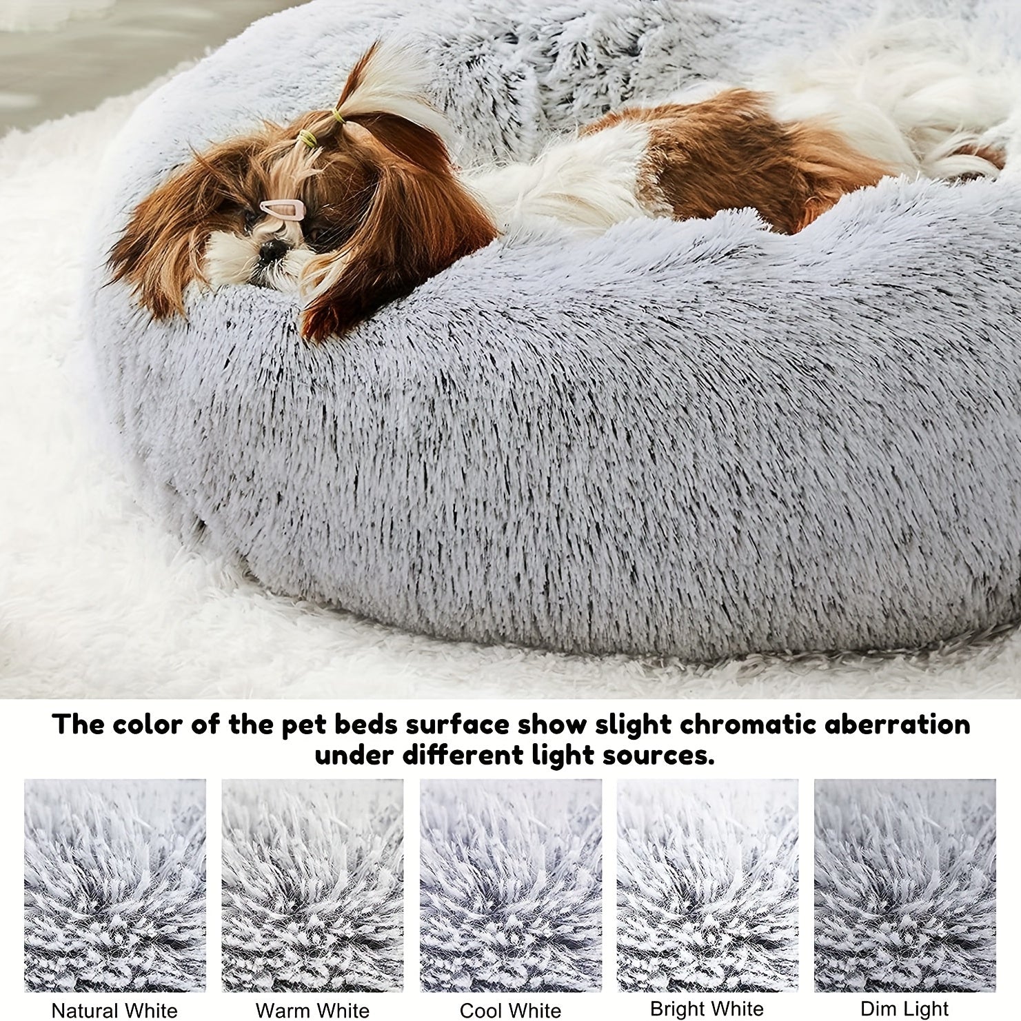 [Soft Donut Cat Bed Nest] Soft Warm Donut Cat Bed Nest, Calming Donut Cuddler Cat Bed, Comfortable And Washable Cat Cushion Nest With Non-slip Bottom Indoor Cats Christmas Gift