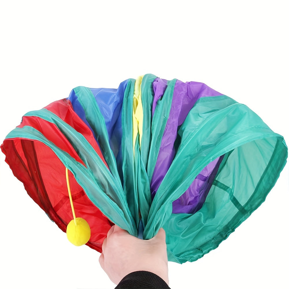 Foldable Cat Tunnel With Ball - Interactive Kitten Toy For Endless Fun