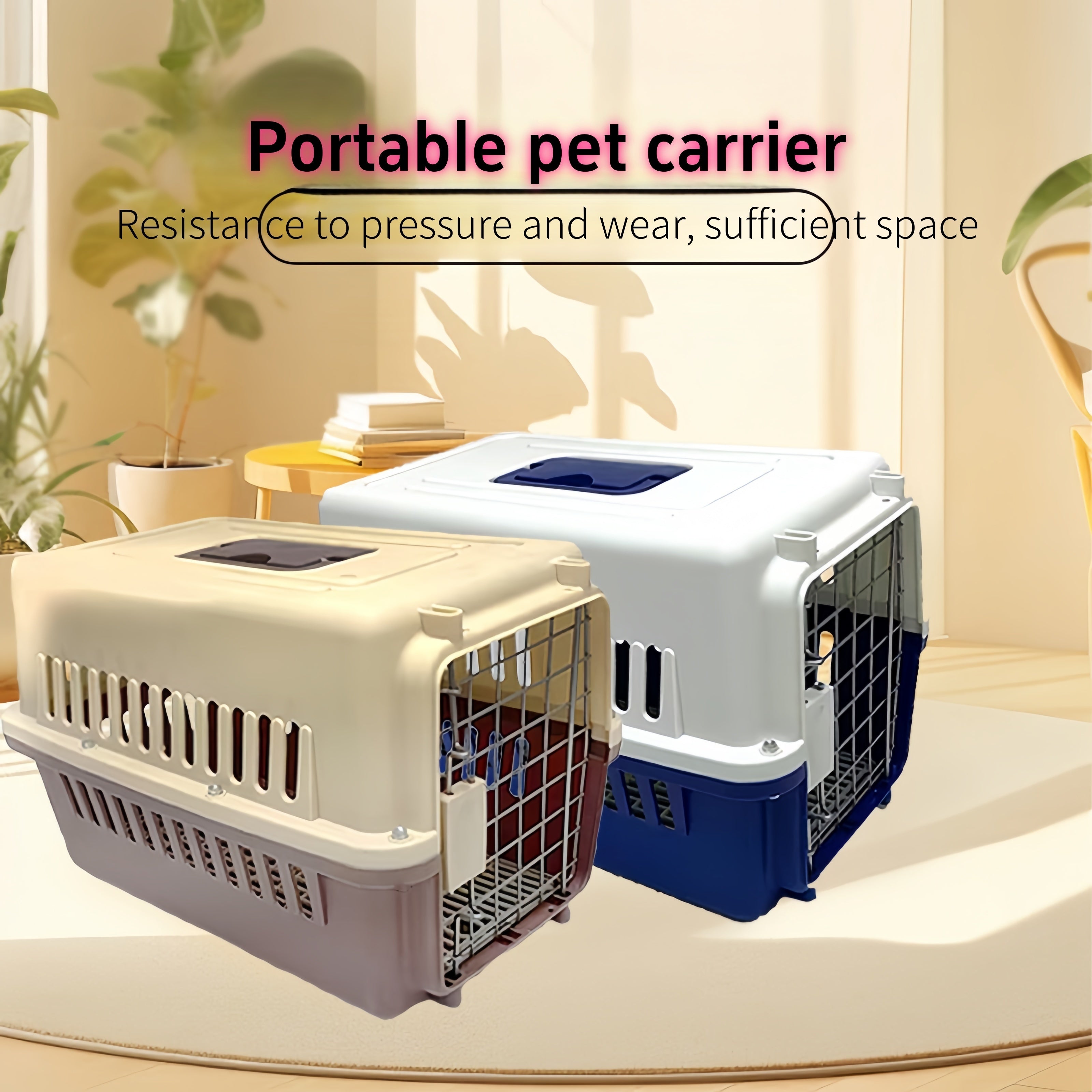 1pc Portable Hard-Sided Cat Carrier Aviation Box - Buckle Closure, Suitable For Cats, Rabbits, Small Pets, Easy To Detach