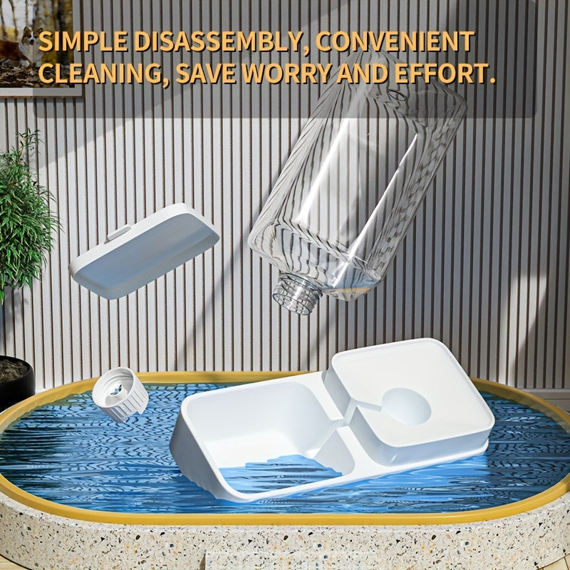 Uncharged Automatic Pet Feeder and Water Dispenser Set for Cats - Convenient, Hygienic, and Space-Saving Feeding Solution with Gravity-Fed Technology and Easy Cleaning Design