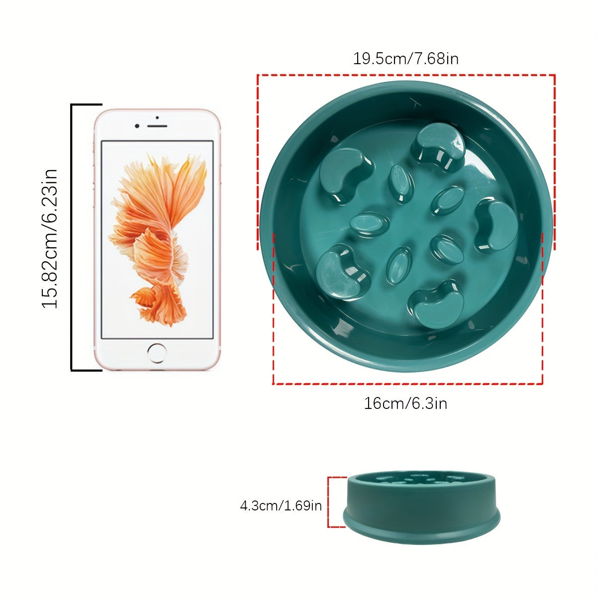 Non-Slip Slow Feeder Pet Bowl For Anxiety Relief - Prevents Choking And Promotes Healthy Eating Habits For Dogs And Cats