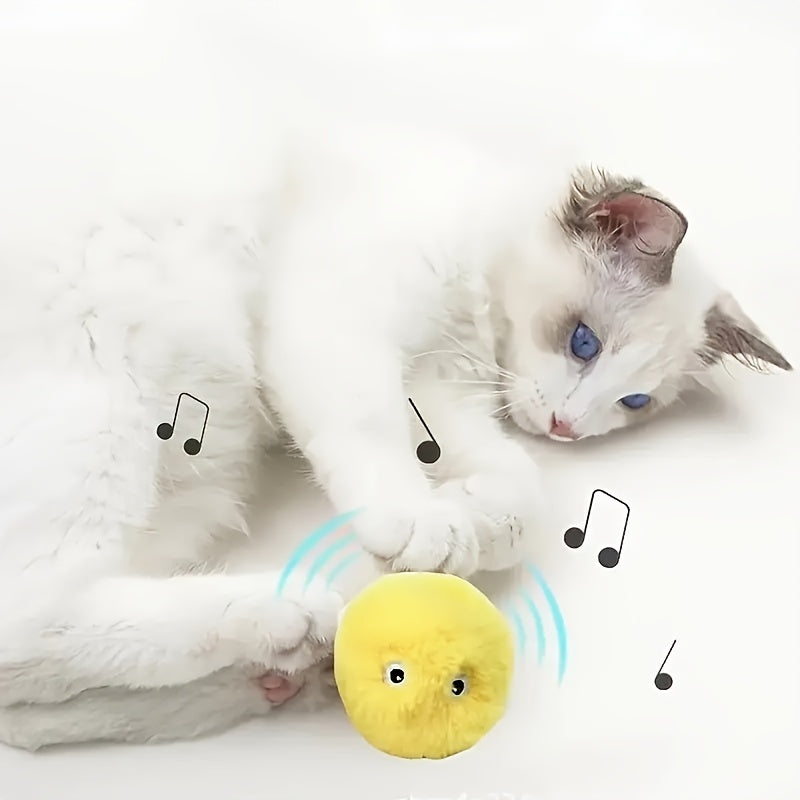 Chirping Ball Interactive Cat Plush Toy Ball - Squeaky Sound Training Toy For Cats - Fun Pet Toy Ball For Playtime And Exercise
