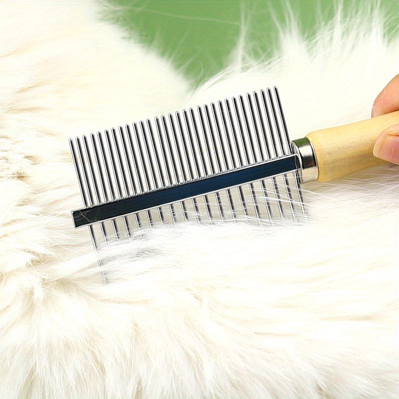 2-in-1 Pet Grooming Comb - Detangles & Smooths Fur for Cats, Dogs & More, Pet Grooming Supplies, Cat Comb
