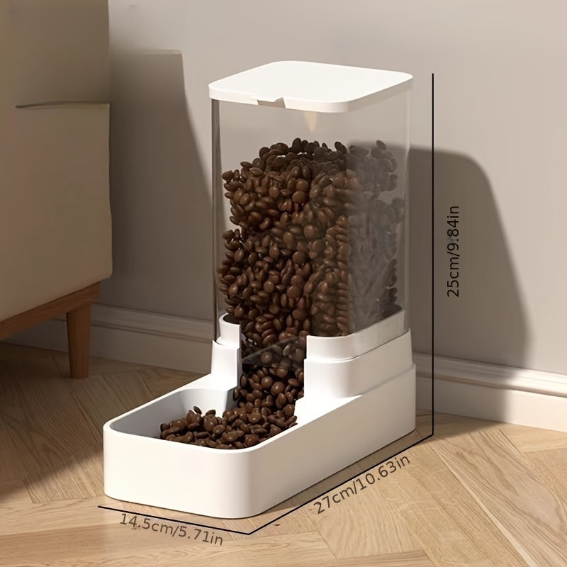 1pc 2pcs Automatic Cat Feeder and Waterer, Pet Feeding and Drinking Station, 3.79 L Capacity Gravity Food Dispenser, Non-Electric, with Reusable Filter, Plastic Material for Cats and Dogs