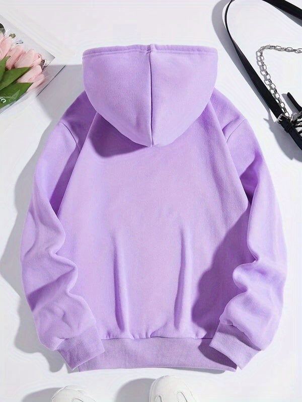 Cozy Cat Print Hoodie with Kangaroo Pocket - Perfect for Chilly Days, Comfortable & Easy Care Casual Wear for Women