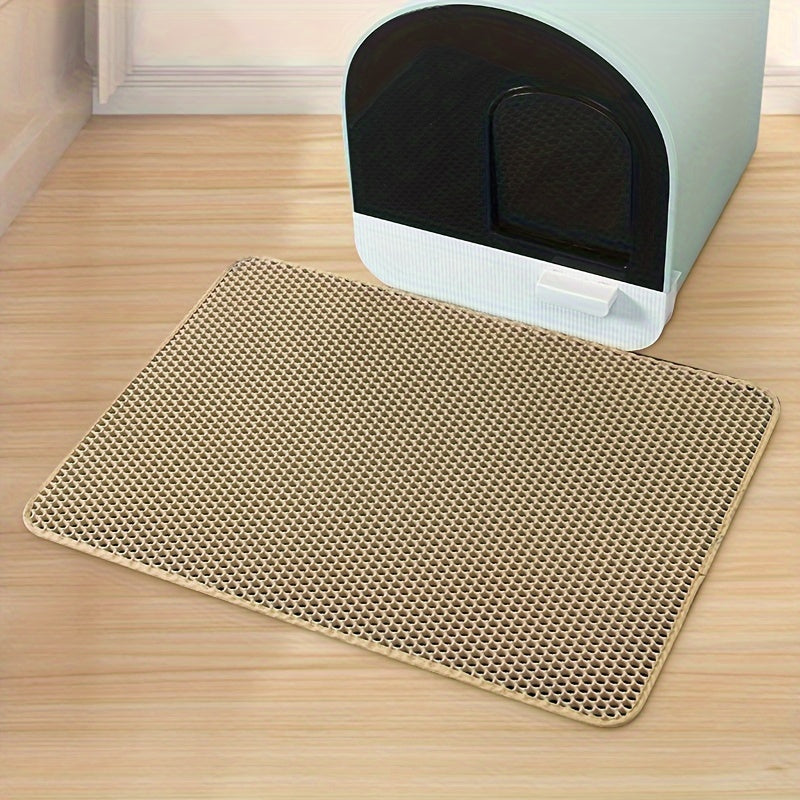 Ultimate Double Layer Cat Litter Mat - Non-slip, Washable & Odor Control - Durable Cleaning Solution for Cat Litter Boxes - Soft on Paws, High-Trap Efficiency