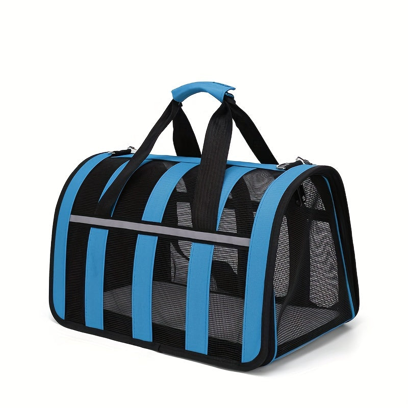 Pet Travel Carrier Bag, Portable Pet Bag, Folding Fabric Pet Carrier, Travel Carrier Bag For Dogs Or Cats, Pet Cage With Locking Safety Zippers, Airline Approved