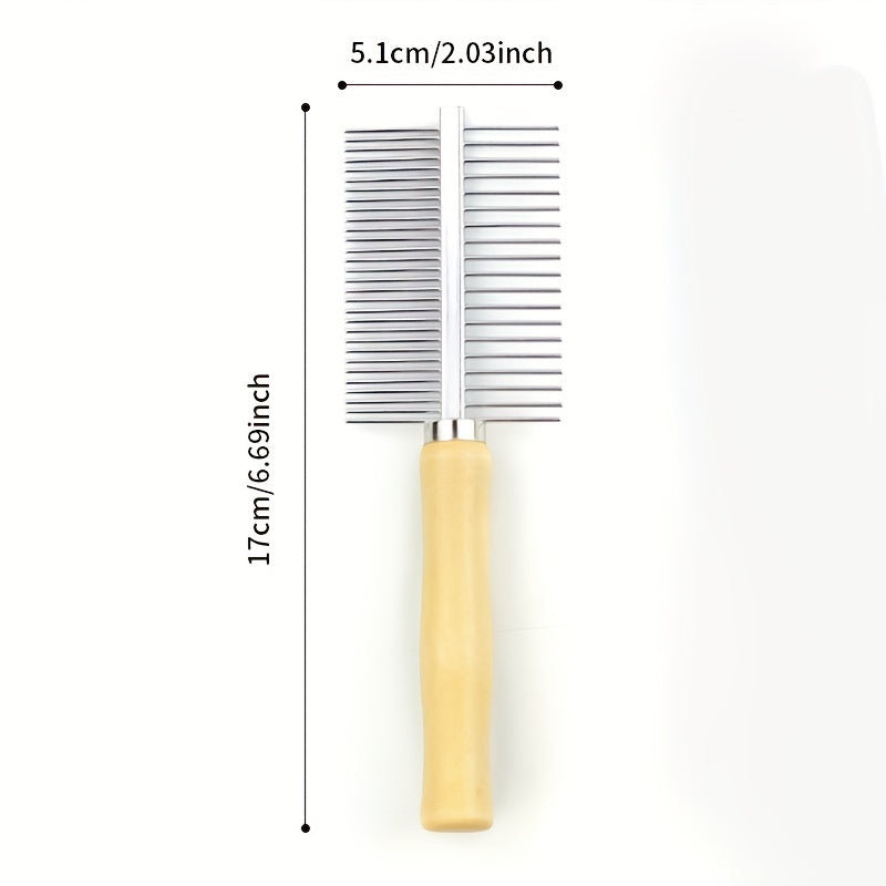 2-in-1 Pet Grooming Comb - Detangles & Smooths Fur for Cats, Dogs & More, Pet Grooming Supplies, Cat Comb