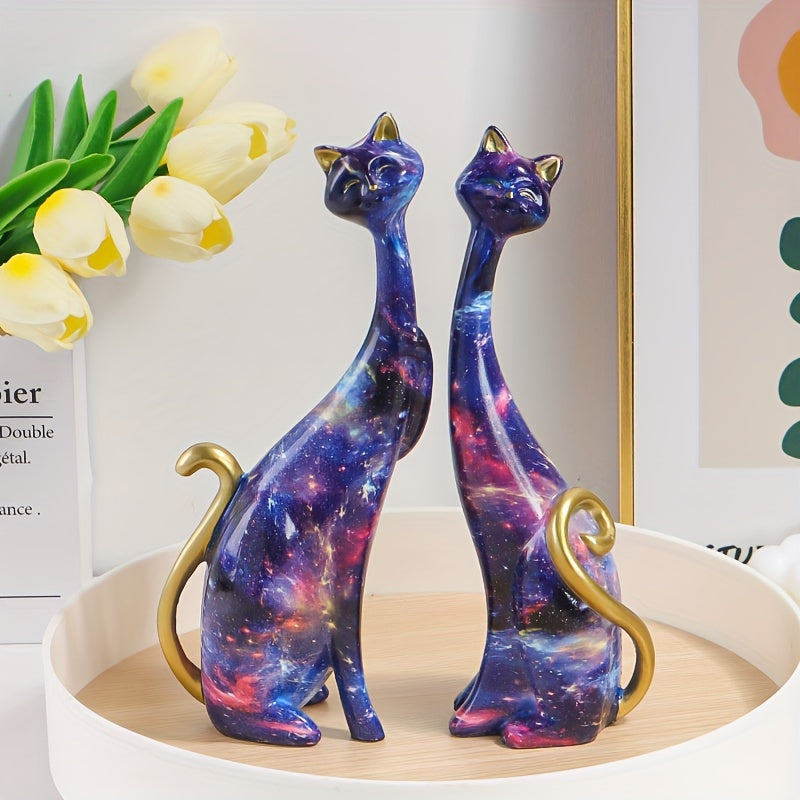 2pcs Adorable Cat Couple Ornaments for Valentine's Day and Home Decor - Perfect Holiday Gift for Living Room, Study, TV Cabinet, and Office Desktop