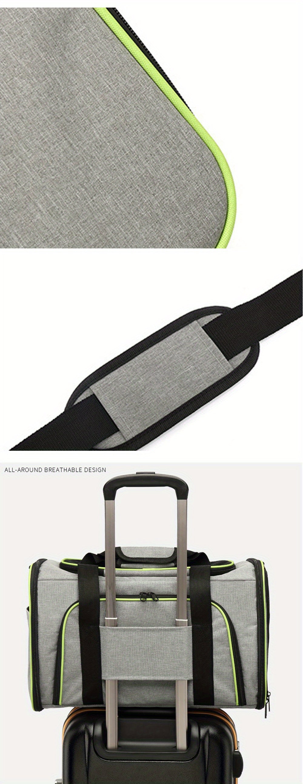 Breathable Portable Pet Carrier Bag With Safety Zippers For Outgoing And Traveling Cats And Dogs