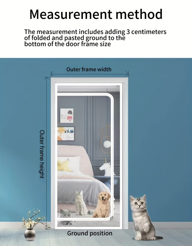 Durable Double Line Sewing Cat Proof Door Curtain - Pet Gate for Cats, Made of Sturdy PP Material