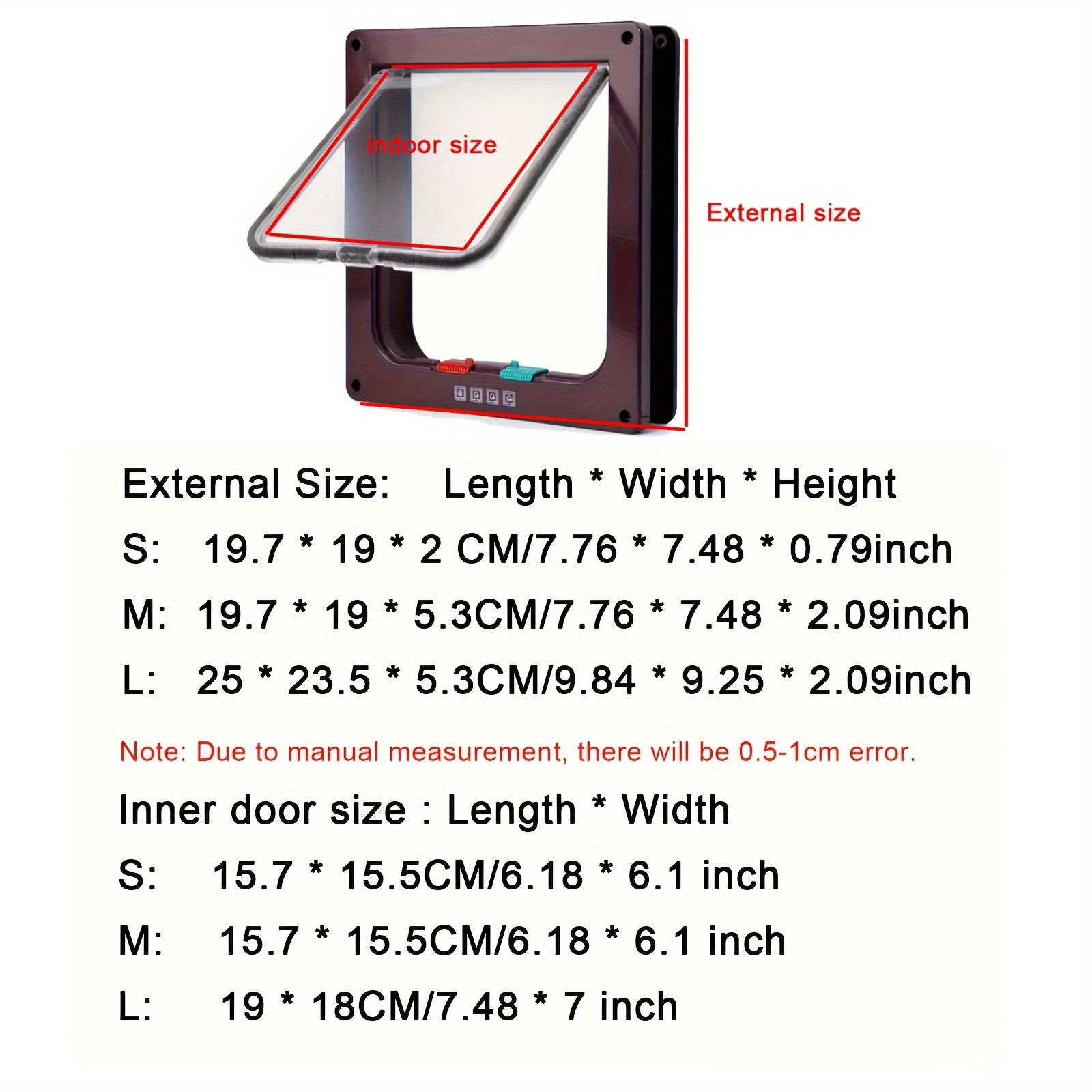 4 Way Locking Cat Door - Weatherproof, Acrylic Pet Flap for Cats and Small Dogs - Suitable for Door, Wall, and Window Installation with Easy Locking System