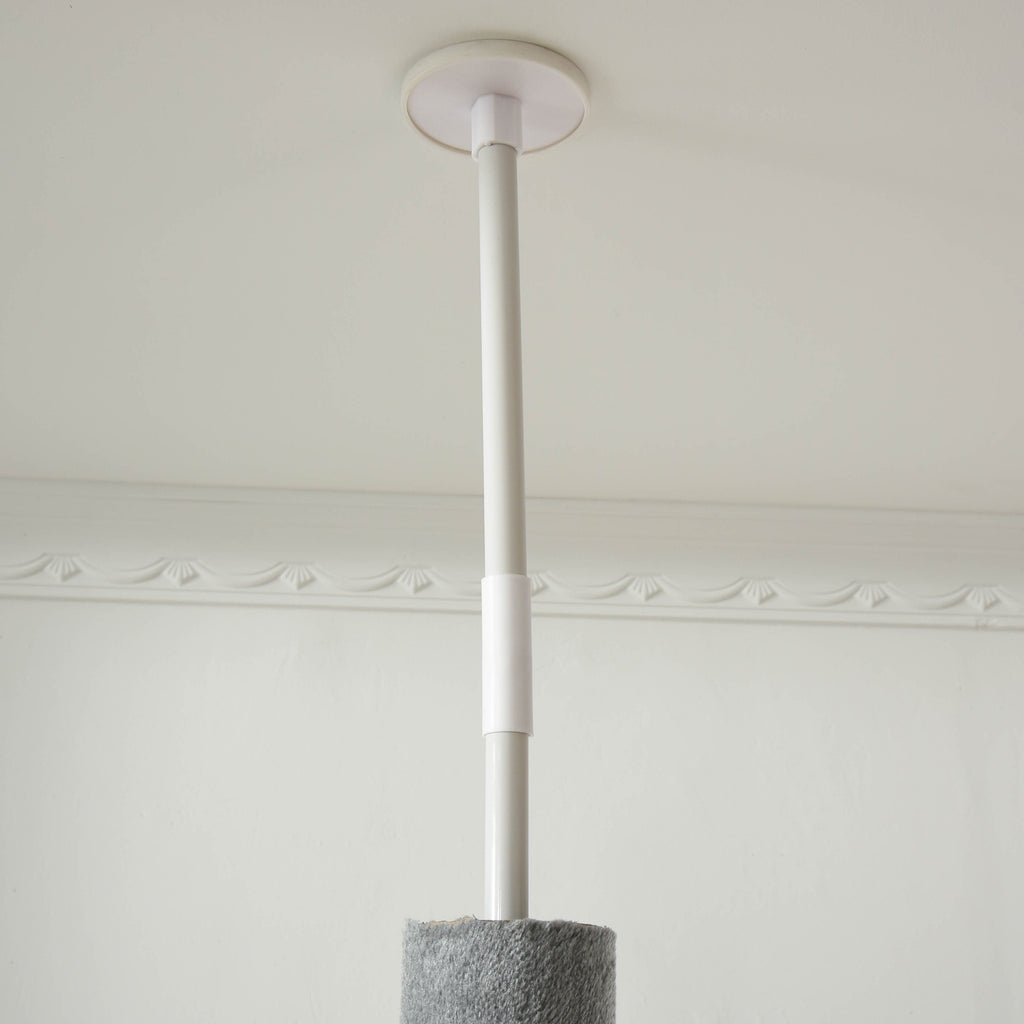 Floor to Ceiling Cat Tree for Indoor Cats, Kitten Tower, Condo, Multi-Layer Activity Center, Indoor Pet Play House with Solid Scratching Post Hanging Balls, Light Grey