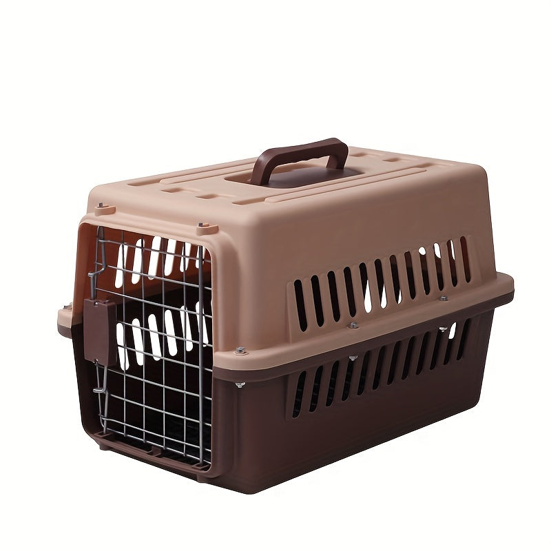 1pc Portable Hard-Sided Cat Carrier Aviation Box - Buckle Closure, Suitable For Cats, Rabbits, Small Pets, Easy To Detach