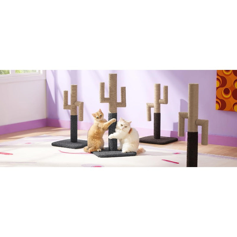 Lesure Medium-Sized Cactus Cat Scratching Post with Durable Carpet Base - Sturdy Kitten Play Tower, 65cm