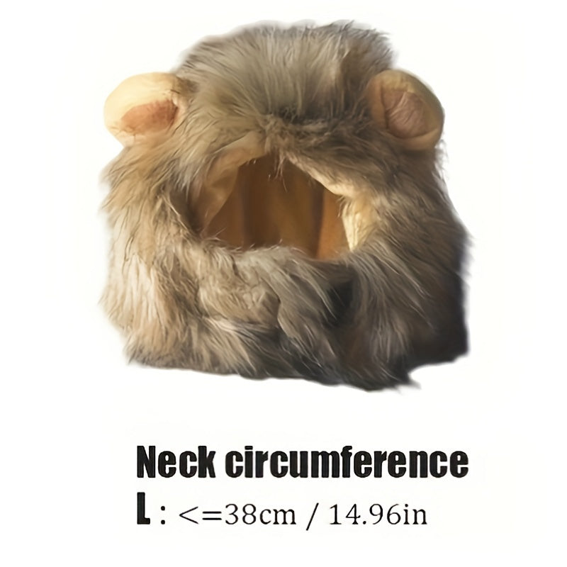 Furry Feline Wig - Soft, Breathable Polyester Pet Costume Accessory with Adorable Ears for Kitty Dress Up, Cosplay, Photo Shoots, and Everyday Play - Comfortable, Durable, and Easy to Clean