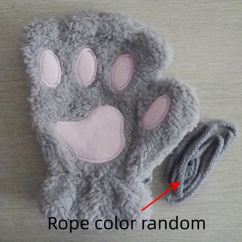 1 Pair of Adorable Kitten Claw Gloves - Soft, Thermal, Plush Knit Fabric - Perfect Cozy Christmas Gift for Friends and Family