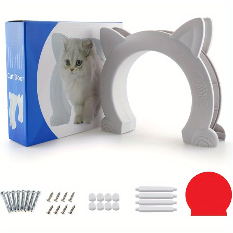 1pc Kitty Shaped Interior Cat Door - Pet Doors for Cats with Easy Installation and Space-Saving Design - Durable and Sturdy Cat Hole for Safe Passage