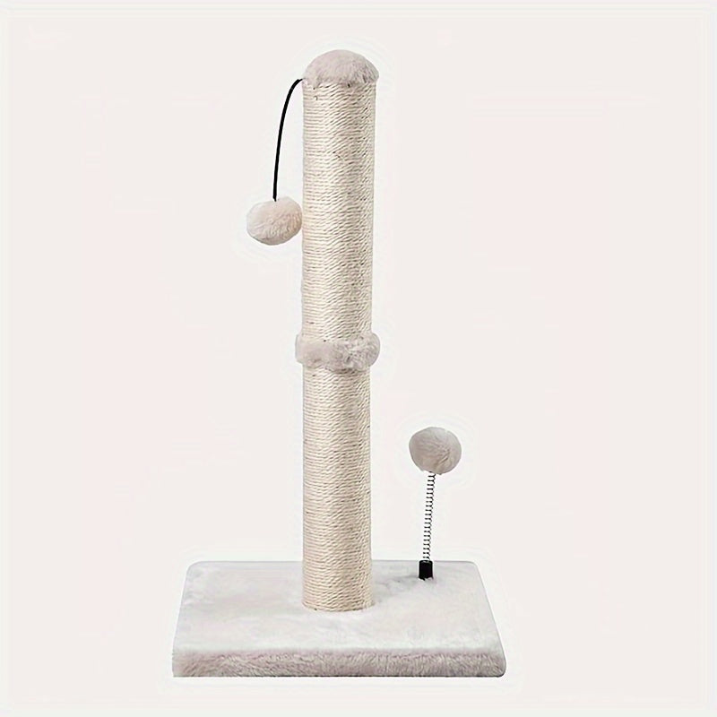 MECOOL 86.36cm Tall Cat Scratching Post with Hanging Balls - Sisal Scratch Pole for Adult Cats and Kittens