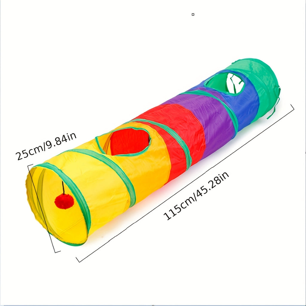 Interactive Cat Toy Set With Tunnel, Balls, Mouse, Spring, And Hollow Ball - Perfect For Indoor Cats, Provides Hours Of Fun And Exercise