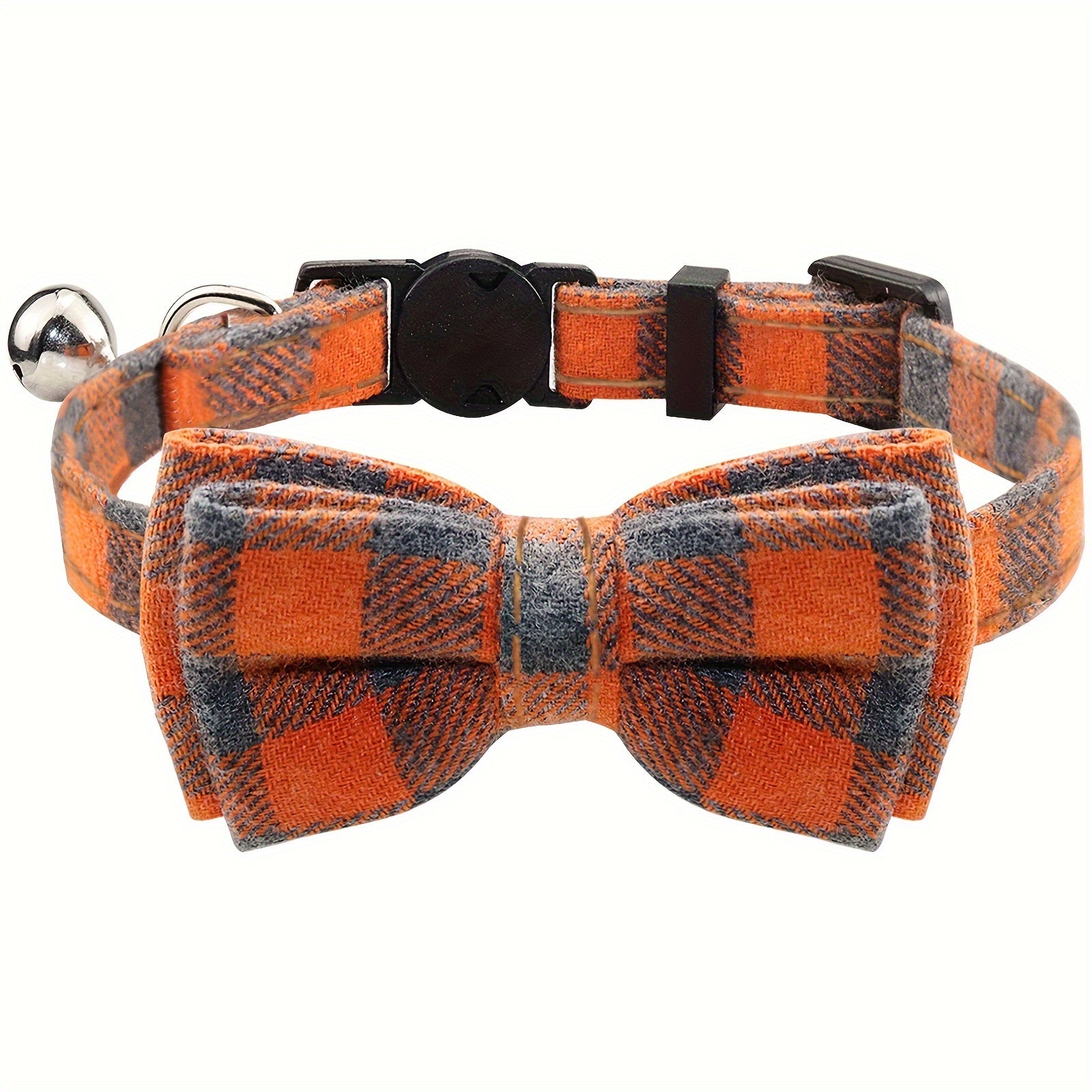 Cute Plaid Pattern Cat Collars With Bow Tie, Adjustable Comfortable Collar For Cats Pets Supplies