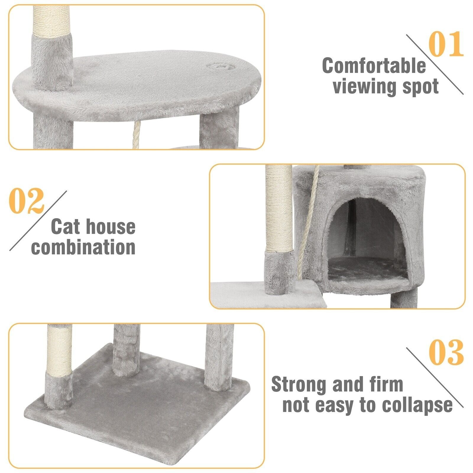 Large 4-story cat climbing frame cat scratching post kitten activity center UK