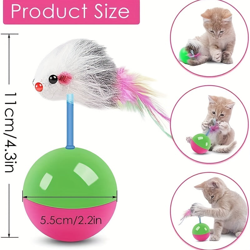 1pc Cat Toy Set, Mouse And Tumbler Toy Stick, Can Provide Exercise And Fun For Cats