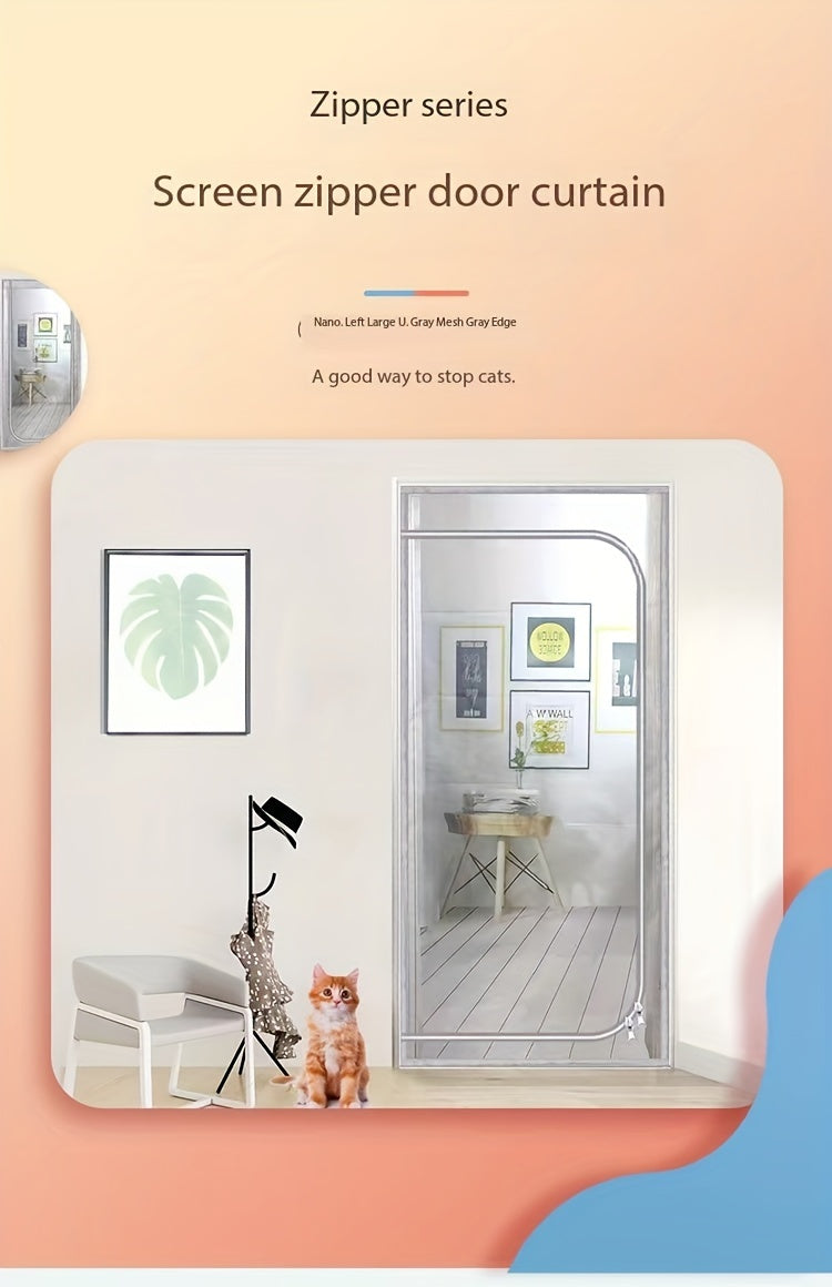 Durable Double Line Sewing Cat Proof Door Curtain - Pet Gate for Cats, Made of Sturdy PP Material