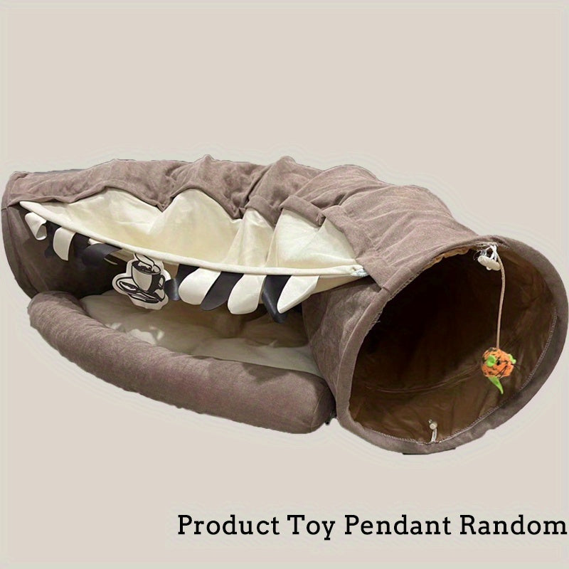 Feline Fun Tunnel - Cat Houses & Condos with Durable, Lightweight, Collapsible Design - Easy to Clean, Store, and Washable Cat Bed for All Sizes, Plus Large Breeds