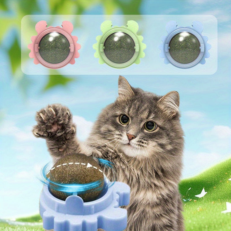 3pcs Rattan Cat Toy Interactive, Ball-Shaped, Chew & Play, Dental Health & Teeth Cleaning / Indoor Cats, All Breeds / Natural Rattan Material, Plaything, Interactive Cat / Durable Without Battery, Playful Exercise, Feline Enr