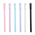 6pcs Whimsical Cartoon Meow Cat Gel Ink Rollerball Pens - Vibrant Black Water-Based Signature Pens for Students and Stationery Enthusiasts - Cute Wagging Tail Design and Smooth Writing Experience