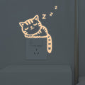 Removable Glow-in-the-Dark Cat Wall Stickers Compatible for Switches & Outlets - Cute Kitten Vinyl Decals with Night Glow, Peel & Stick for Switch Plates in Rooms,, Living Room Decor (No Residue)