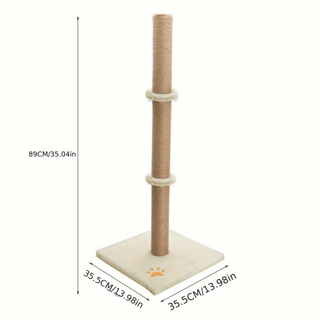 Cat Scratching Post Tall 89cm Cat Tree Cat Pet Vertical Climbing Resting Activity Tower with Soft Plush Carpet Covered Heavy Base and Sisal Pole for Kittens and Adult Cats Gray