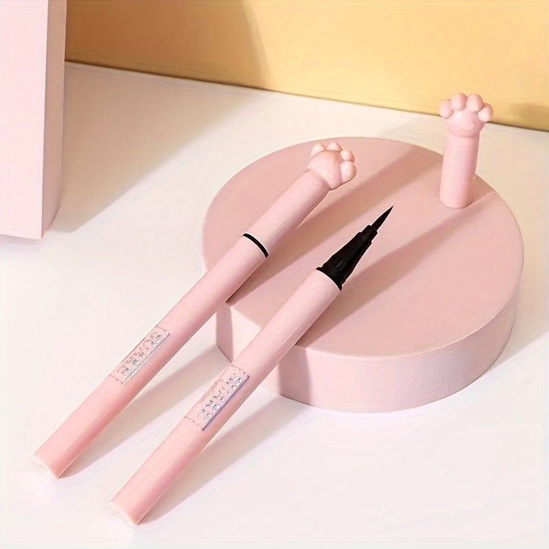 Waterproof Liquid Eyeliner Pen Smudge Proof Long Lasting Eyeliner Pen With Cute Cat Paw Packaging (black And Brown)