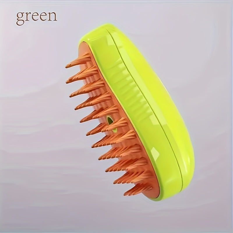 3-in-1 Rechargeable Cat Steam Brush - Gentle Self-Cleaning, Massage, and Detangling for Tangled and Loose Hair - USB Dual Use, Nickel Battery, ABS Material, Safe 36V Operating Voltage