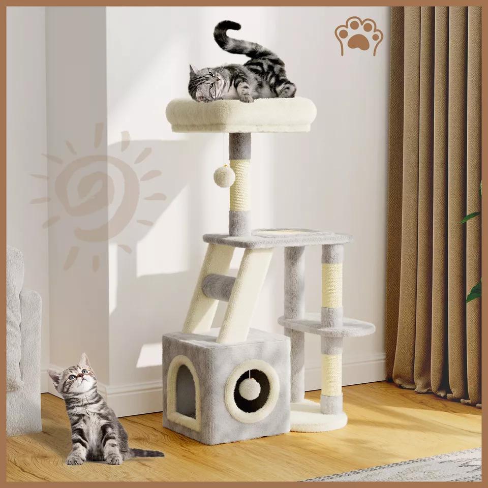 Dogat 107cm High - Quality Multilevel Cat Tree Tower with Scratching Posts - The Perfect Indoor Climbing House Condo for Your Feline Friend