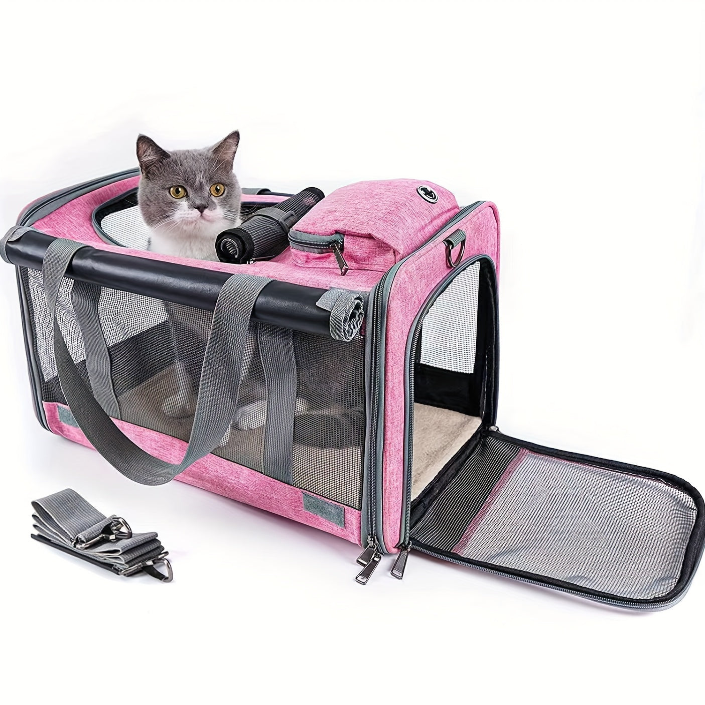 Soft-Sided Pet Carrier for Large and Medium Cats - Travel Conveniently with Privacy Protection