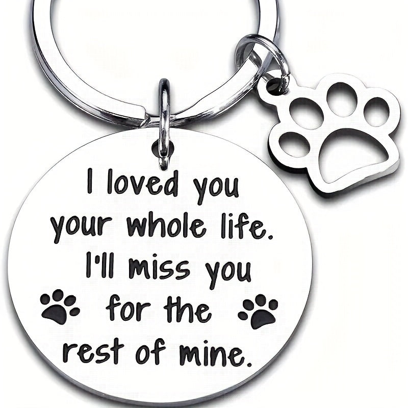 Engraved Pet Memorial Keychain - Heartfelt Keepsake for Dog & Cat Lovers - Personalized Sympathy Gift to Honor Cherished Memories of Furry Friends - Durable Aluminum Alloy