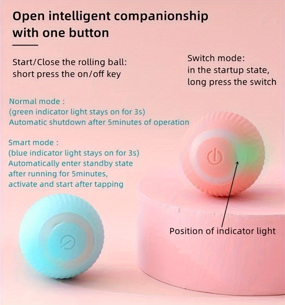 1PC/2PCS Smart Interactive Pet Toy Combo with Automatic Rolling and Bouncing Ball - Stripe Pattern Silicone Cat Toys, USB Rechargeable, Obstacle Avoidance, Quiet Operation, Suitable for Small Dogs and Cats Under 9.07KG