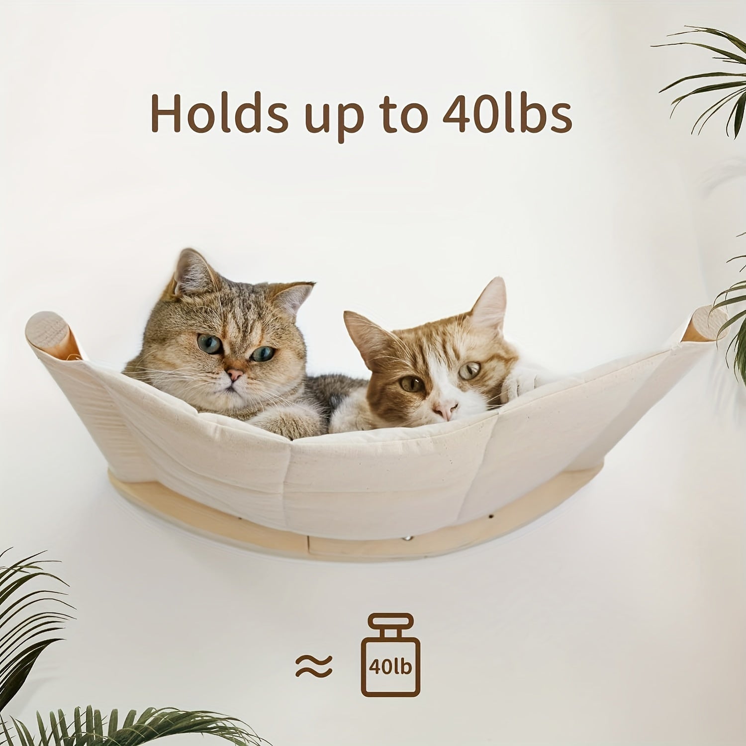 Wooden Cat Hammock Pet Cat Climbing Ladder, Wall Mounted Cat Window Perch, Detachable Cat Hammock Shelves For Seeping Resting