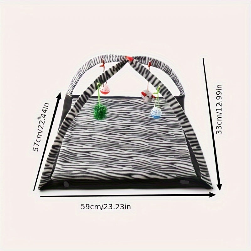 Interactive Cat Toy Rocking Activity Mat Swing Playing Station With Sisal Scratching Area, Hanging Toy, Rolling Ball For Cats And Kittens
