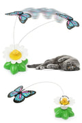 Interactive Rotating Butterfly Cat Toy Battery Operated Moving Cat